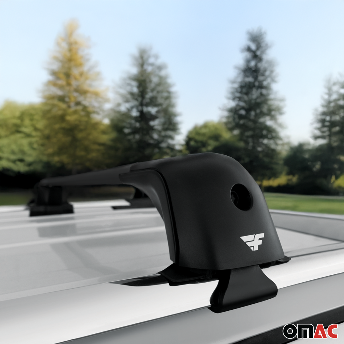 Mercedes M Class Roof Rack Cross Bars - Omac - Compact (1090B Kit HX1) - Black - '97-'05